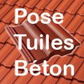 La pose des tuiles béton